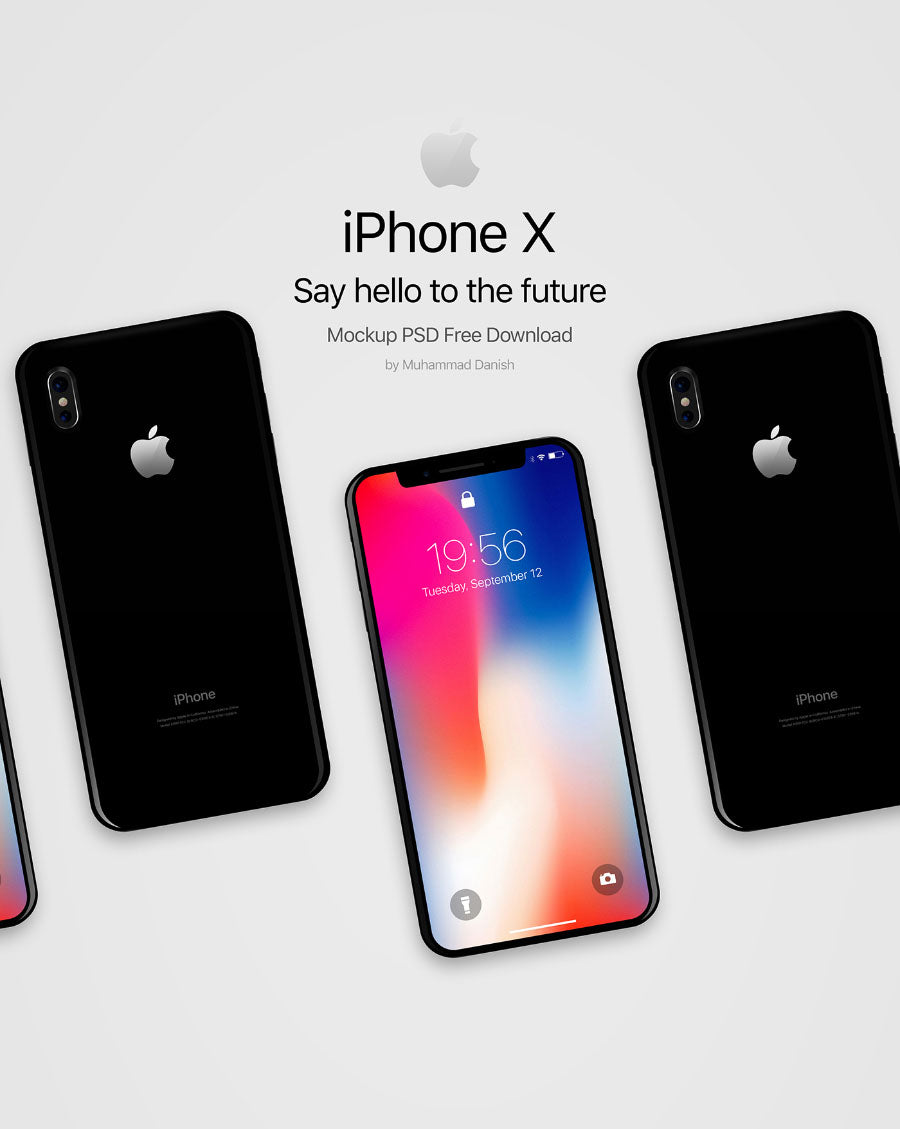 Perfect iPhone X Black PSD Mockup