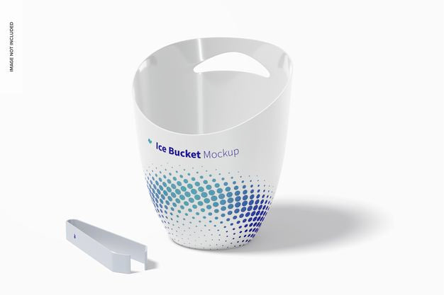 Ice Bucket And Tweezer Mockup Psd