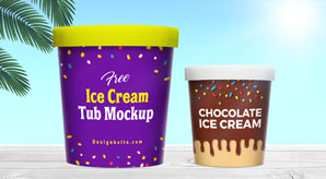Ice Cream Bucket Tub Mockup Psd