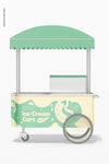 Ice Cream Cart Mockup, Side View Psd