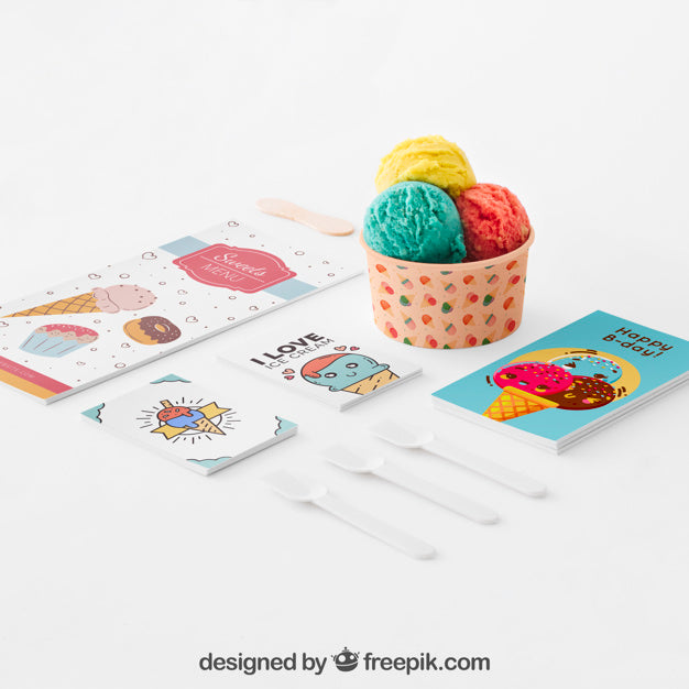 Ice Cream Composition Psd