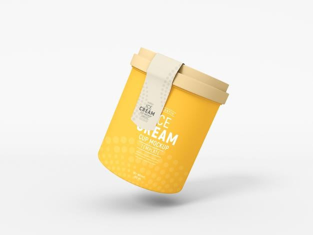 Ice Cream Cup Packaging Mockup Psd