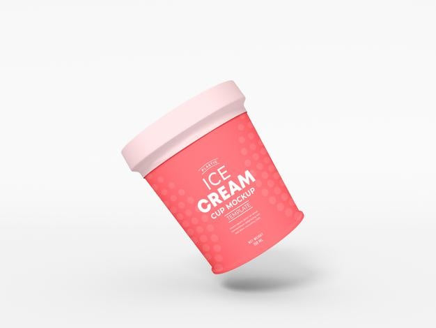 Ice Cream Cup Packaging Mockup Psd