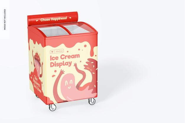 Ice Cream Display Mockup Psd