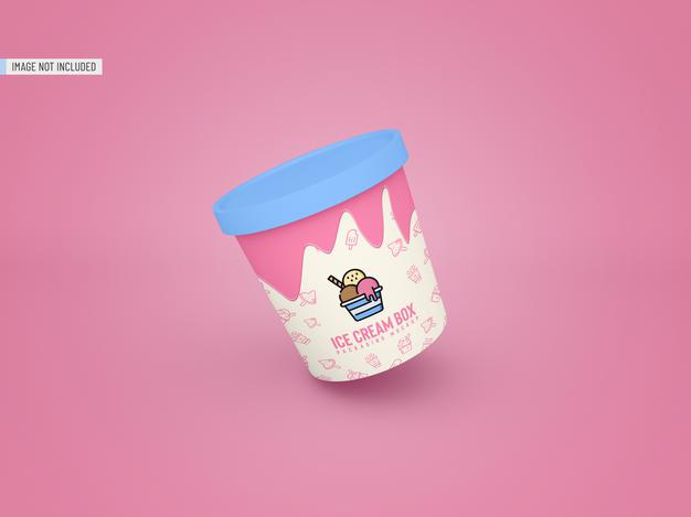 Ice Cream Jar Packaging Mockup Psd
