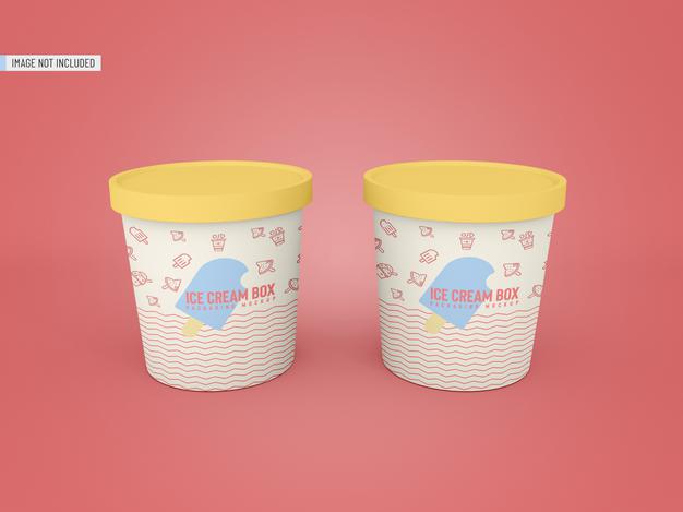 Ice Cream Jar Packaging Mockup Psd