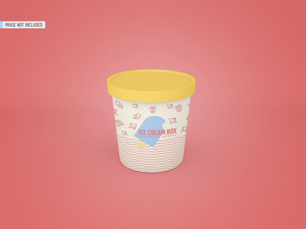 Ice Cream Jar Packaging Mockup Psd