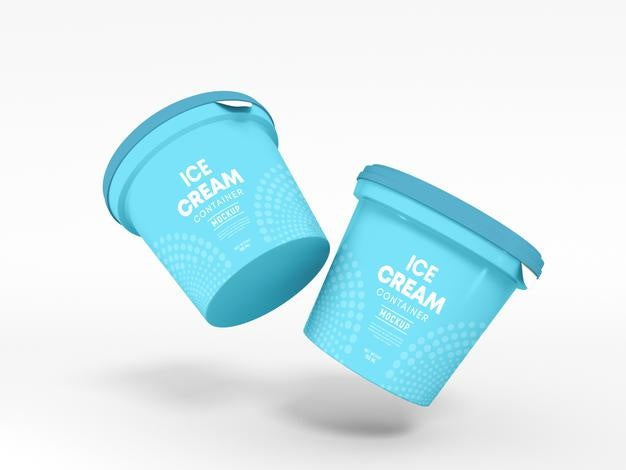 Ice Cream Jar Packaging Mockup Psd