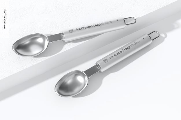 Ice Cream Scoops Mockup, Perspective View Psd