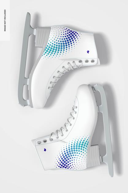 Ice Skates Mockup, Top View Psd