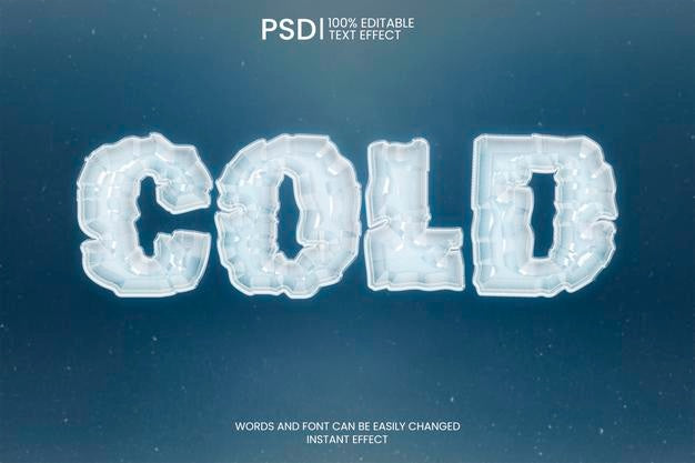 Ice Text Effect Psd - Mockup Hunt