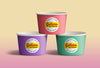 Realistic Ice Cream Cups PSD