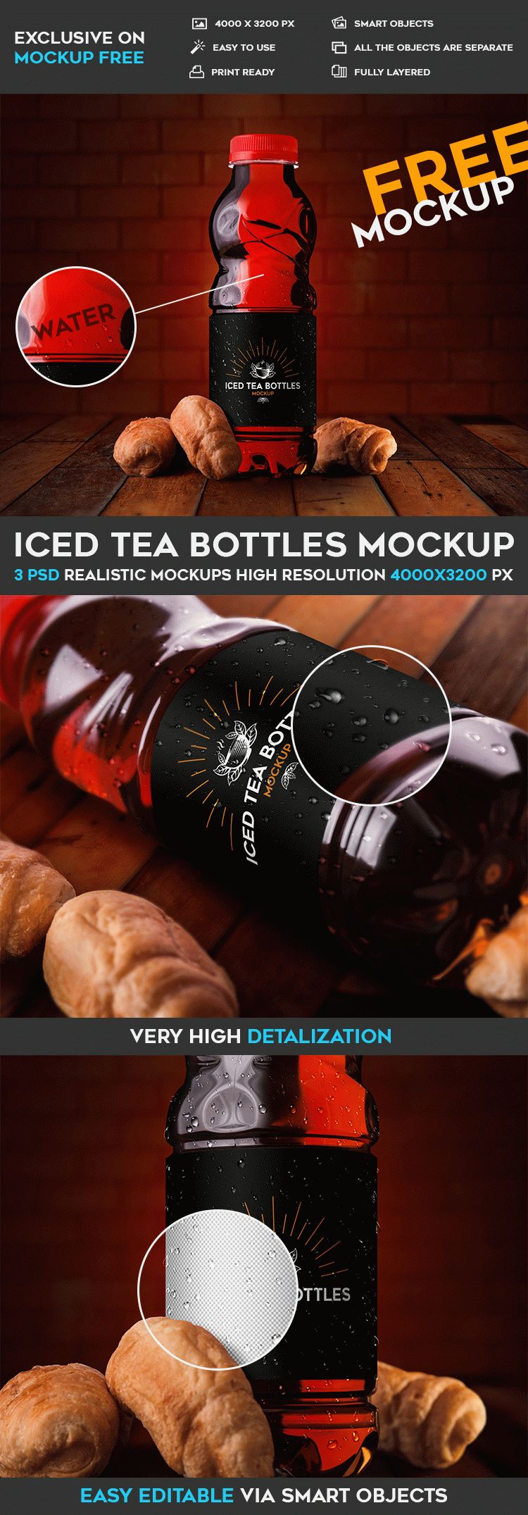 Iced Tea Bottles – Psd Mockup