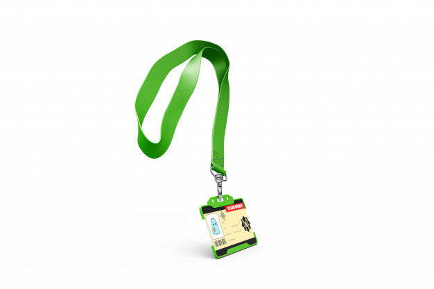 Id Card Mockup On Necklace Psd