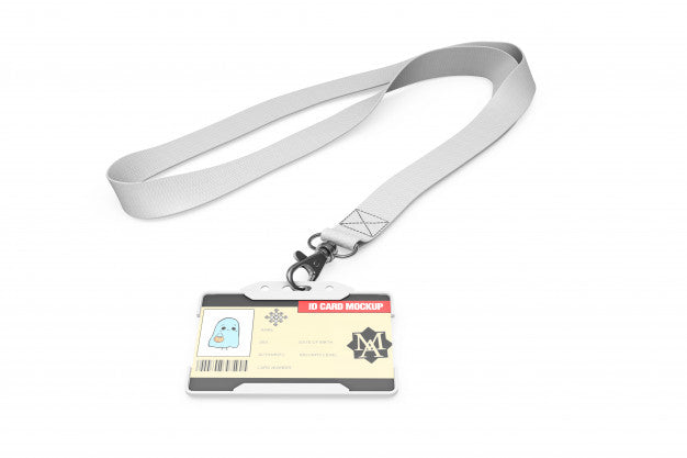 Id Card Mockup On Necklace Psd