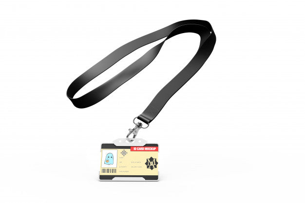 Id Card Mockup On Necklace Psd