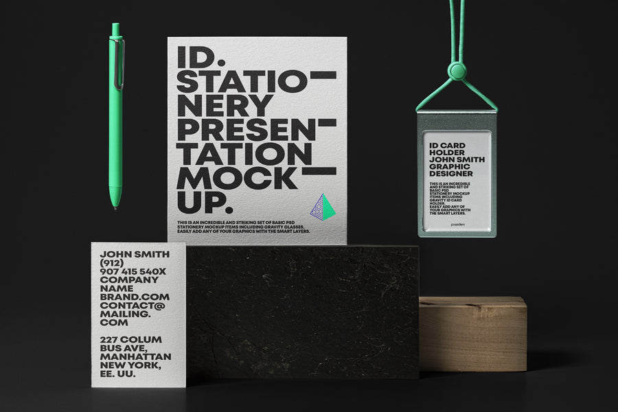 Id Card Psd Stationery Mockup