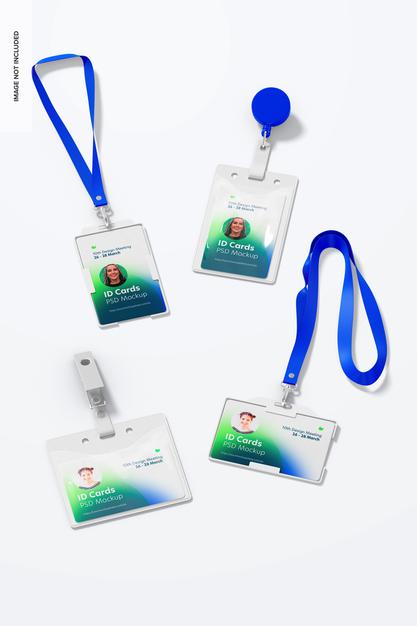 Id Card Set Mockup Psd