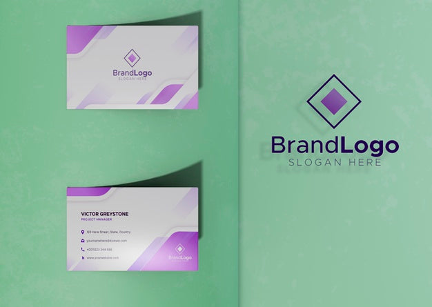 Identity Logo Business Card Mock-Up Paper Psd