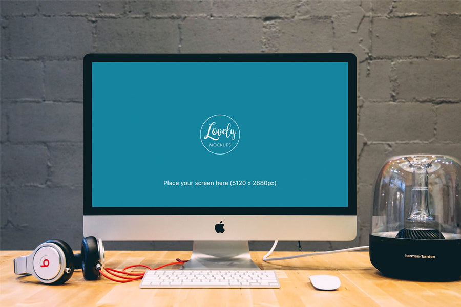 Close-up Clean iMac Display Mockup