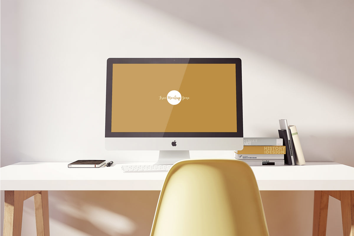 Imac Pro On Designer Table Mockup Psd
