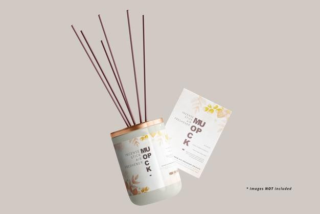 Incense Air Freshener Reed Diffuser Mockup Psd