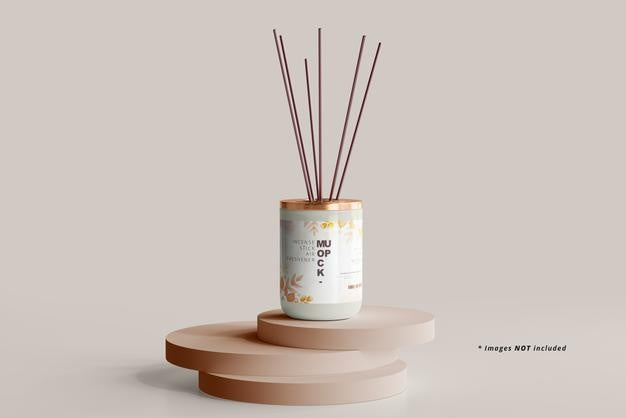 Incense Air Freshener Reed Diffuser Mockup Psd