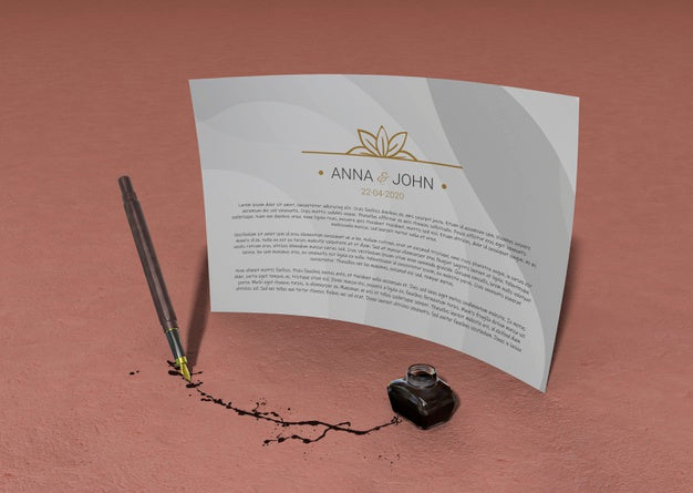 Individual Contract Mock-Up Paper And Pen With Ink Psd