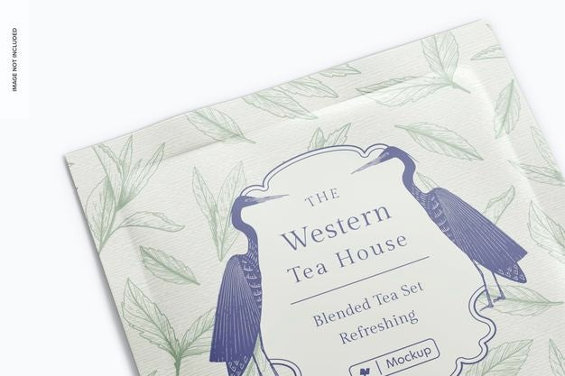 Individual Tea Bag Mockup, Close Up Psd