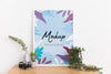 Indoors Arrangement With Mock-Up Frame And Plant Psd