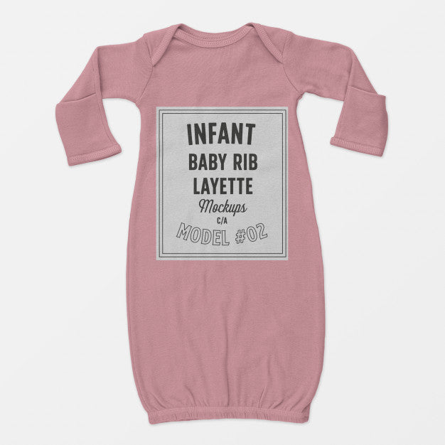 Infant Baby Rib Layette Mockup 02 Psd