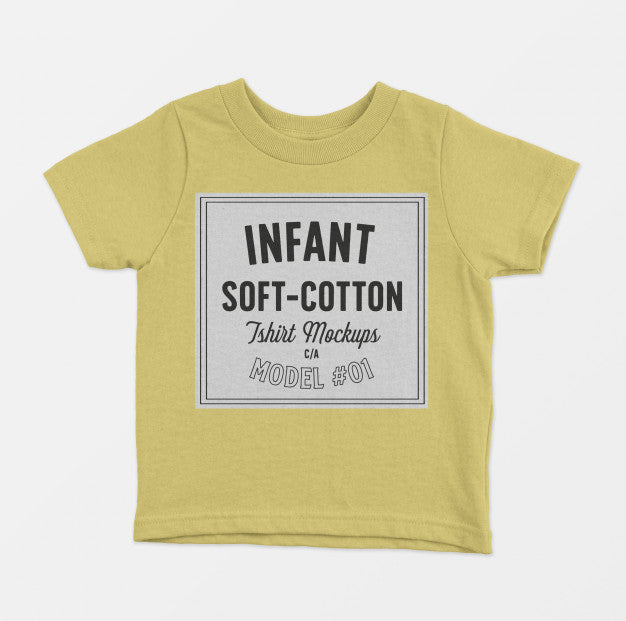Infant Soft Cotton T-Shirts Mockup Psd