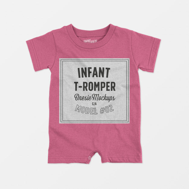 Infant T-Romper Onesie Mockup 02 Psd