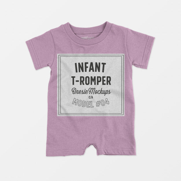 Infant T-Romper Onesie Mockup Psd