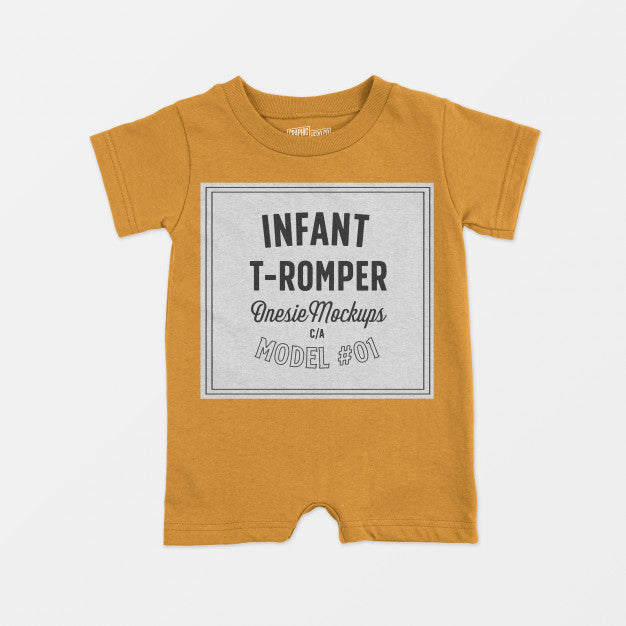 Infant T-Romper Onesie Mockup Psd
