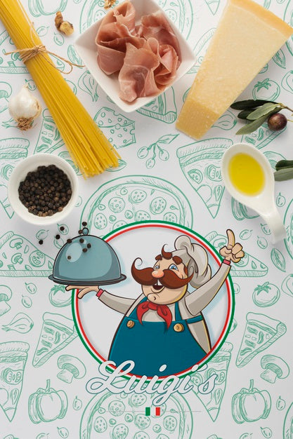 Ingredients For Italian Dish Mock-Up Psd