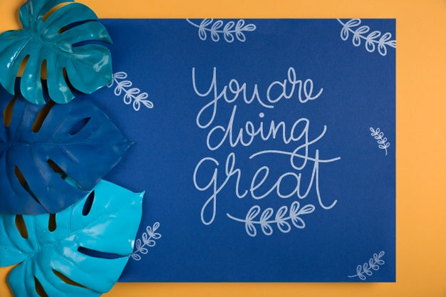 Inspirational Message With Leaves Beside Psd