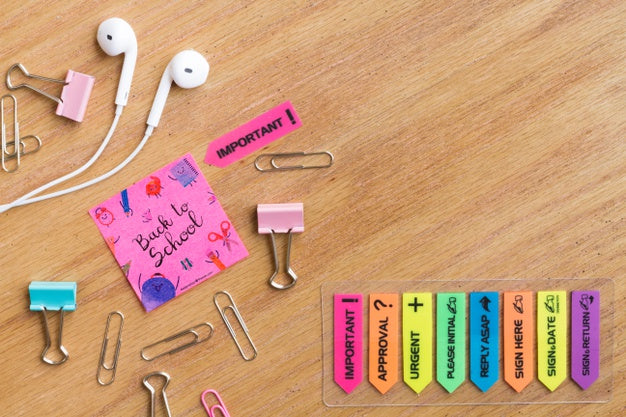 Inspirational Post It With Colorful Elements Psd