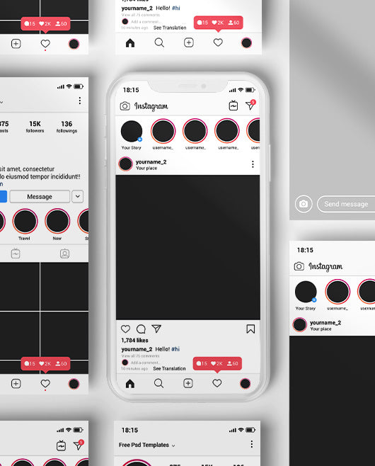 Instagram – 4 Psd Mockups