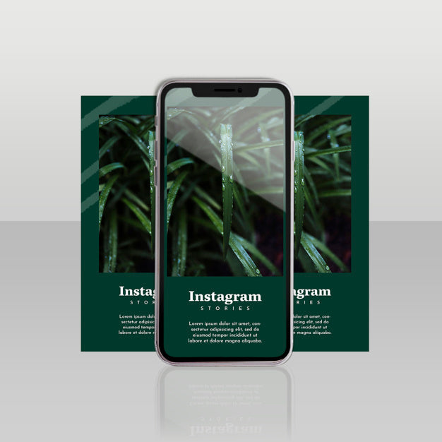 Instagram Post Template With Smartphone And Floral Concept Psd