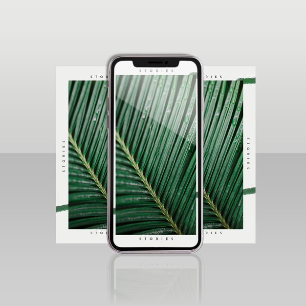 Instagram Post Template With Smartphone And Floral Concept Psd