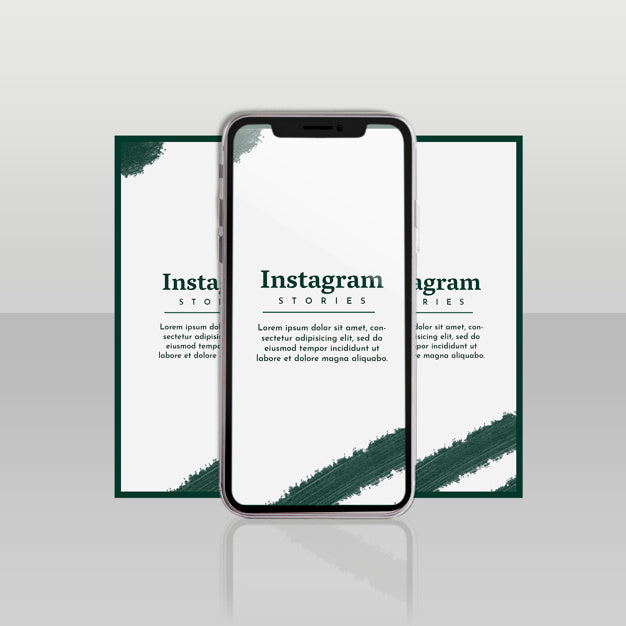 Instagram Post Template With Smartphone And Floral Concept Psd