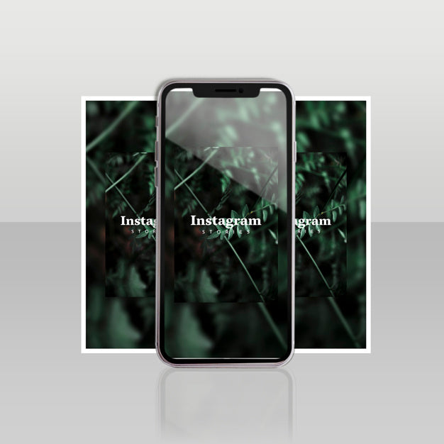 Instagram Post Template With Smartphone And Floral Concept Psd