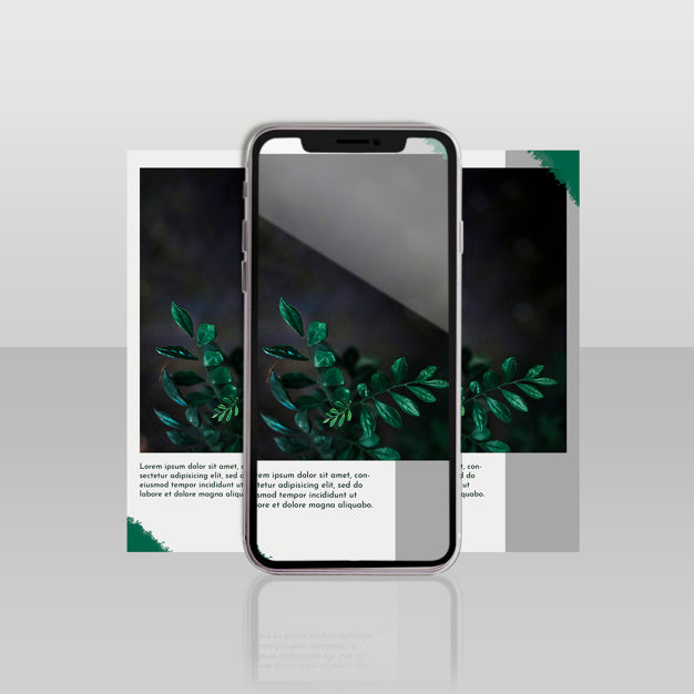 Instagram Post Template With Smartphone And Floral Concept Psd