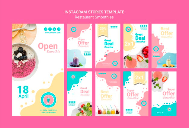 Instagram Smoothie Stories Set Template Psd