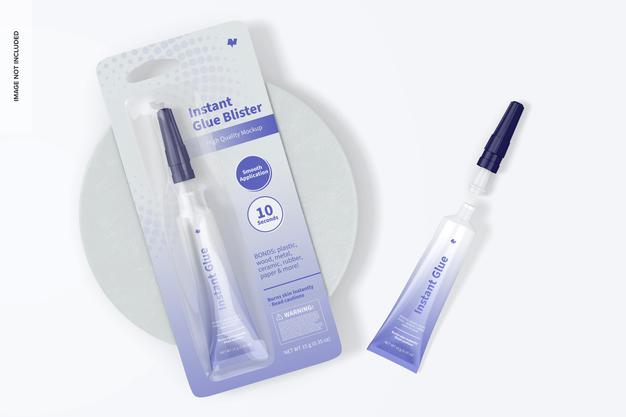 Instant Glue Blister Mockup Psd