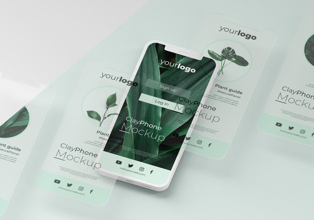 Interface Mock-Up On Phone Display Psd