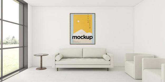 Interior Arrangement With Frame Mock-Up Psd