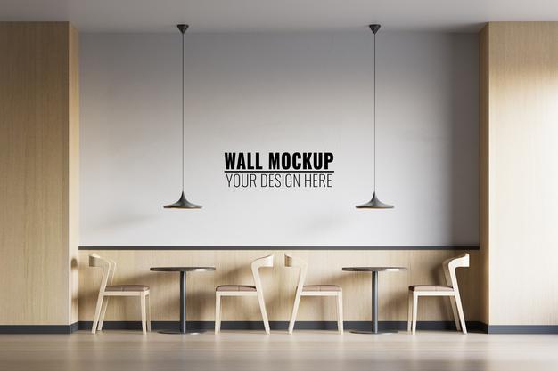 Interior Coffee Shop Wall Mockup Psd