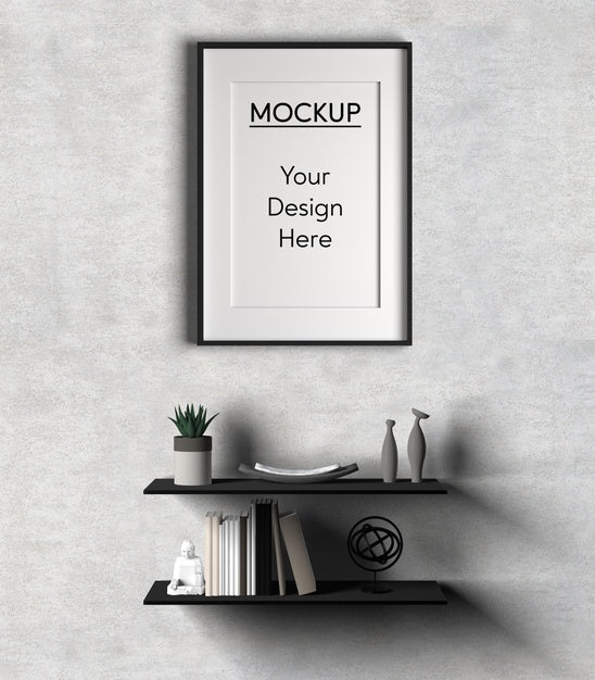 Interior Design Minimalist Shelf Psd